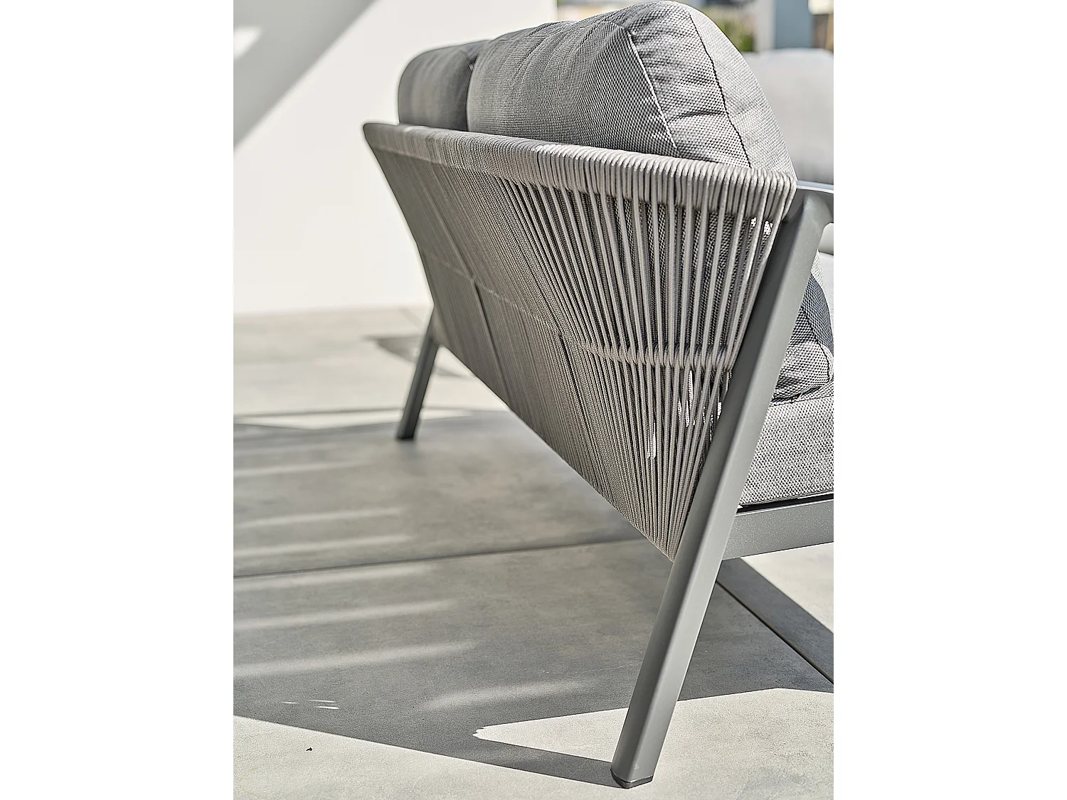 Salon bas de jardin 5 places - Gris anthracite - KELIA