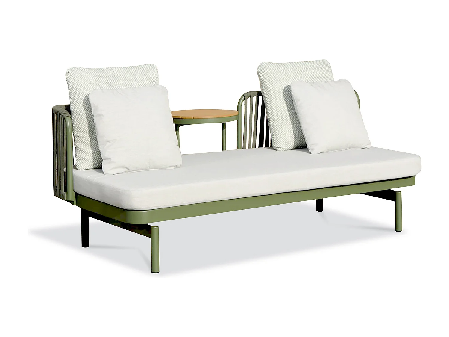 Canapé de jardin 3 places en aluminium - Olive - BARLIA