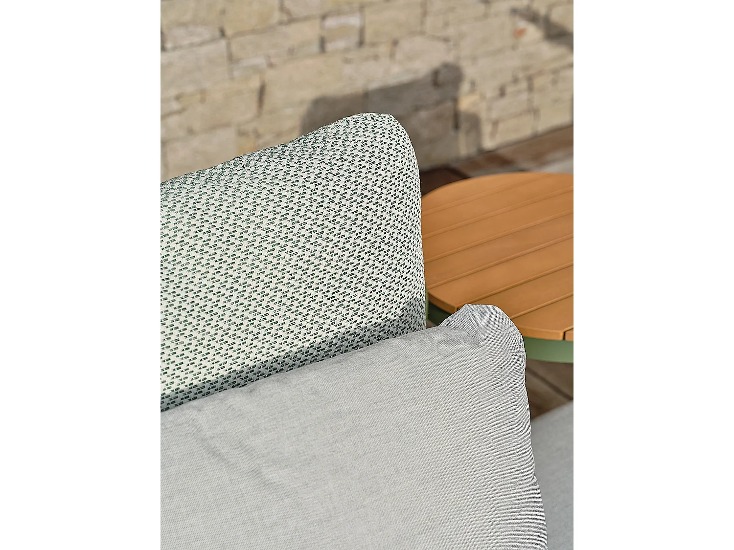Canapé de jardin 3 places en aluminium - Olive - BARLIA