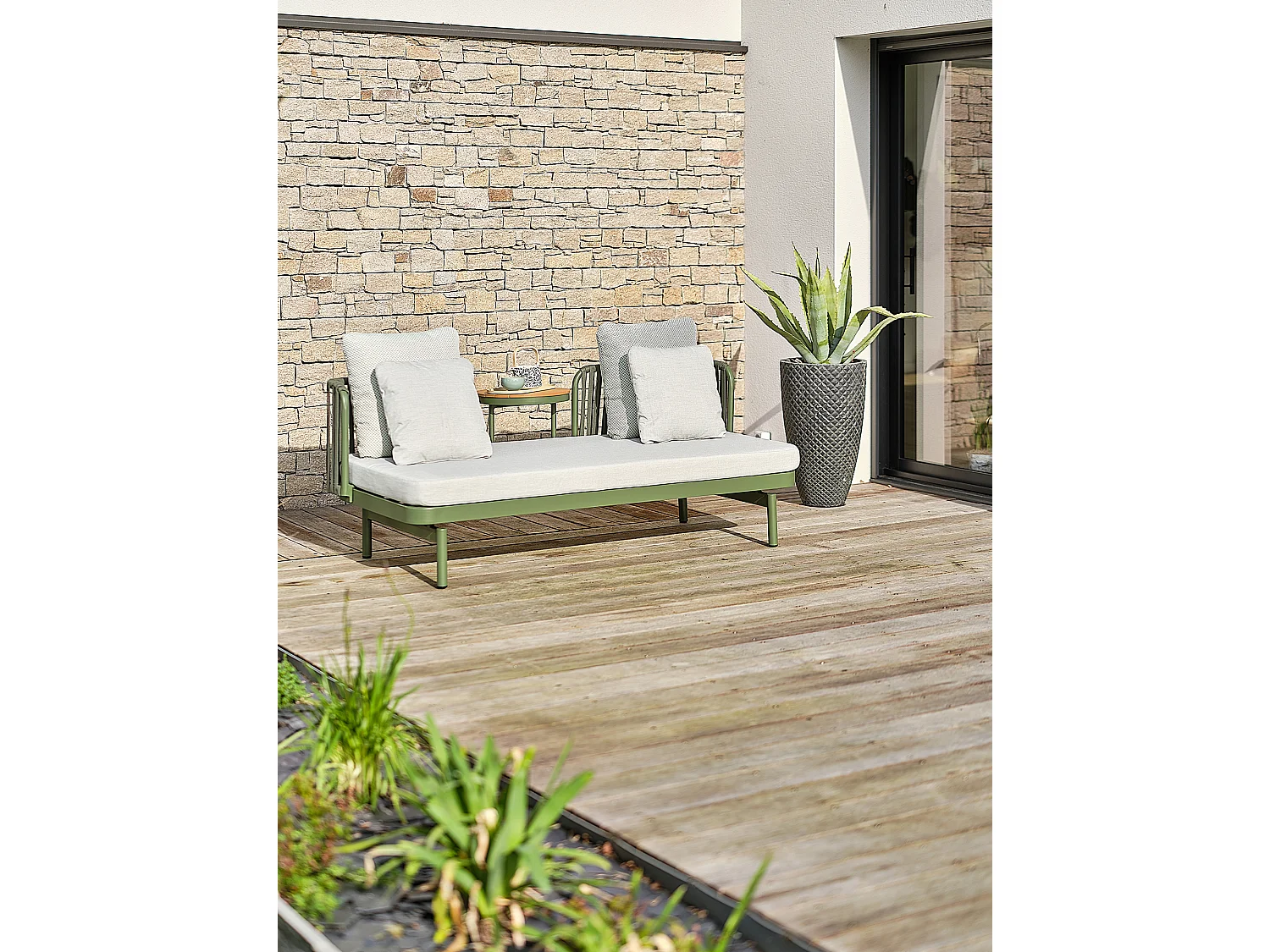 Canapé de jardin en aluminium - BARLIA