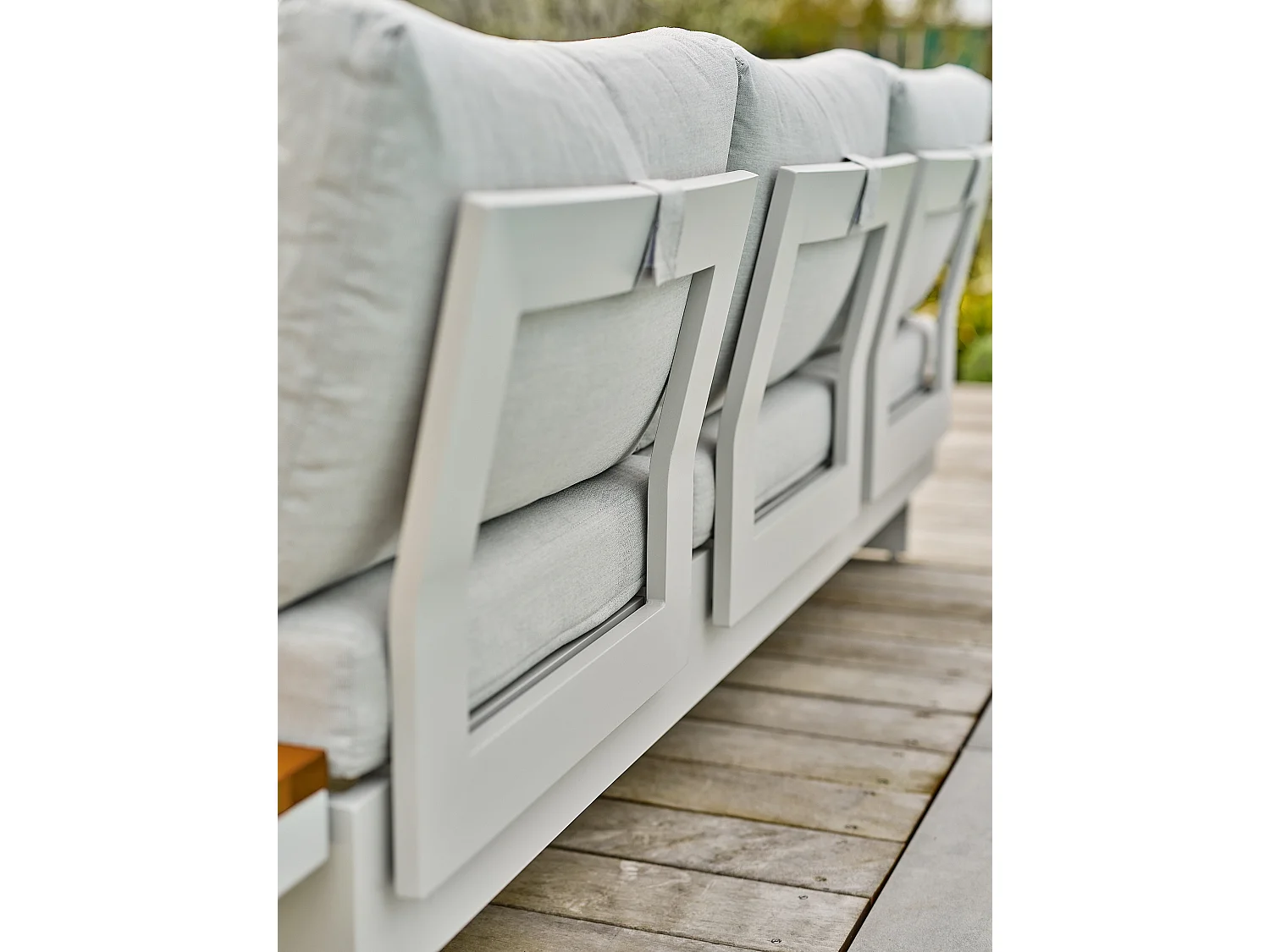 Salon de jardin d'angle 6 places - Gris - MINERA