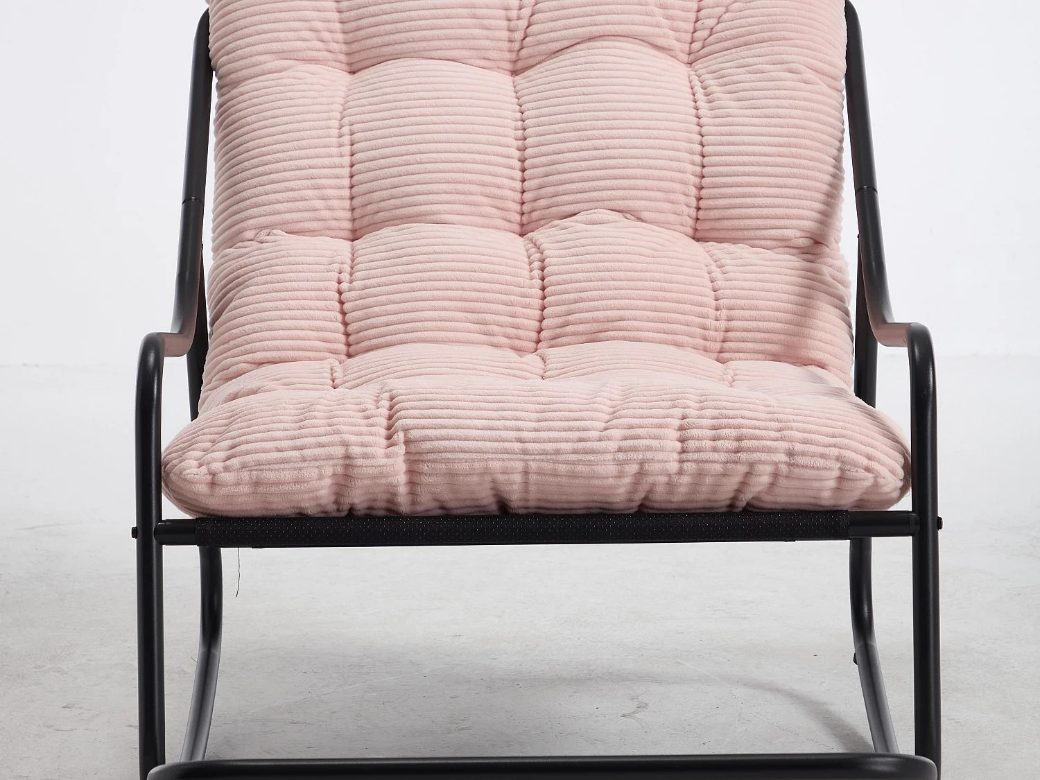 Rocking Chair Relax à Bascule avec Repose-Pieds, Coussin Velours Doux, Structure Acier Durable, Parfait pour Salon, Chambre ou Terrasse