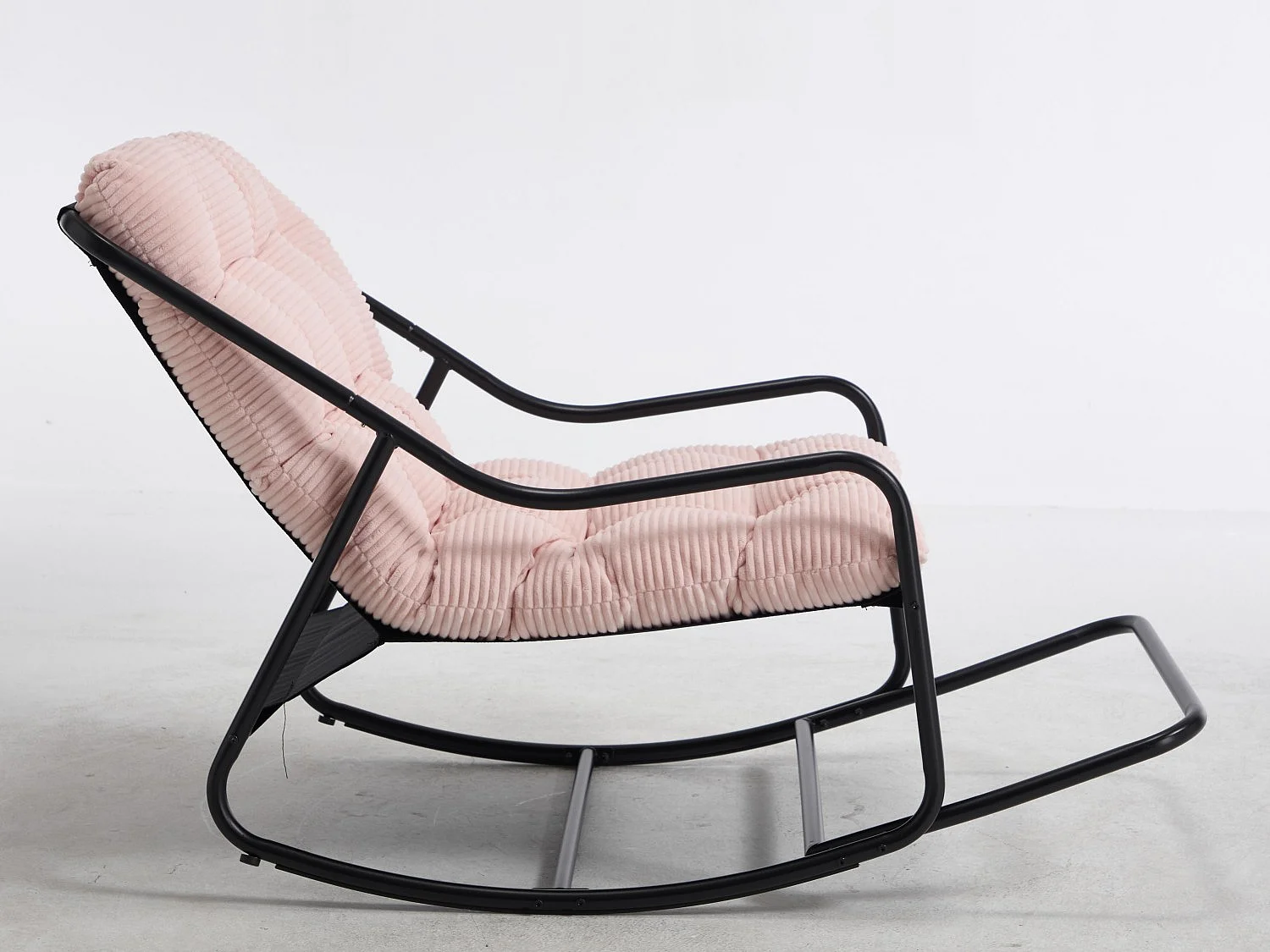 Rocking Chair Relax à Bascule avec Repose-Pieds, Coussin Velours Doux, Structure Acier Durable, Parfait pour Salon, Chambre ou Terrasse