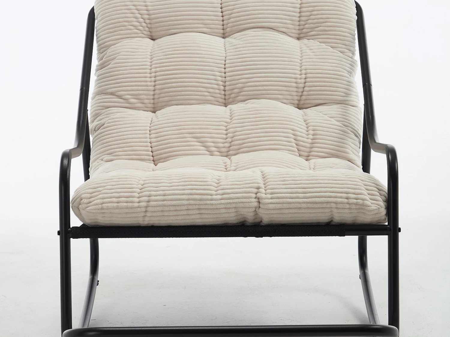 Rocking Chair Relax à Bascule avec Repose-Pieds, Coussin Velours Doux, Structure Acier Durable, Parfait pour Salon, Chambre ou Terrasse