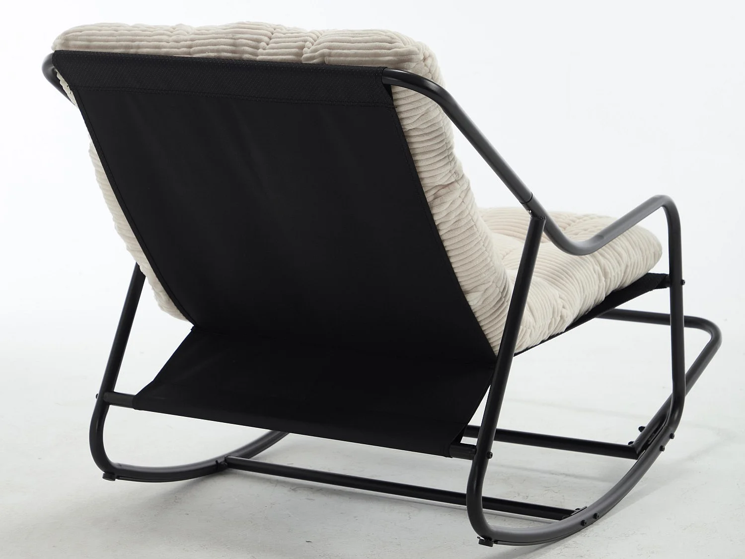 Rocking Chair Relax à Bascule avec Repose-Pieds, Coussin Velours Doux, Structure Acier Durable, Parfait pour Salon, Chambre ou Terrasse