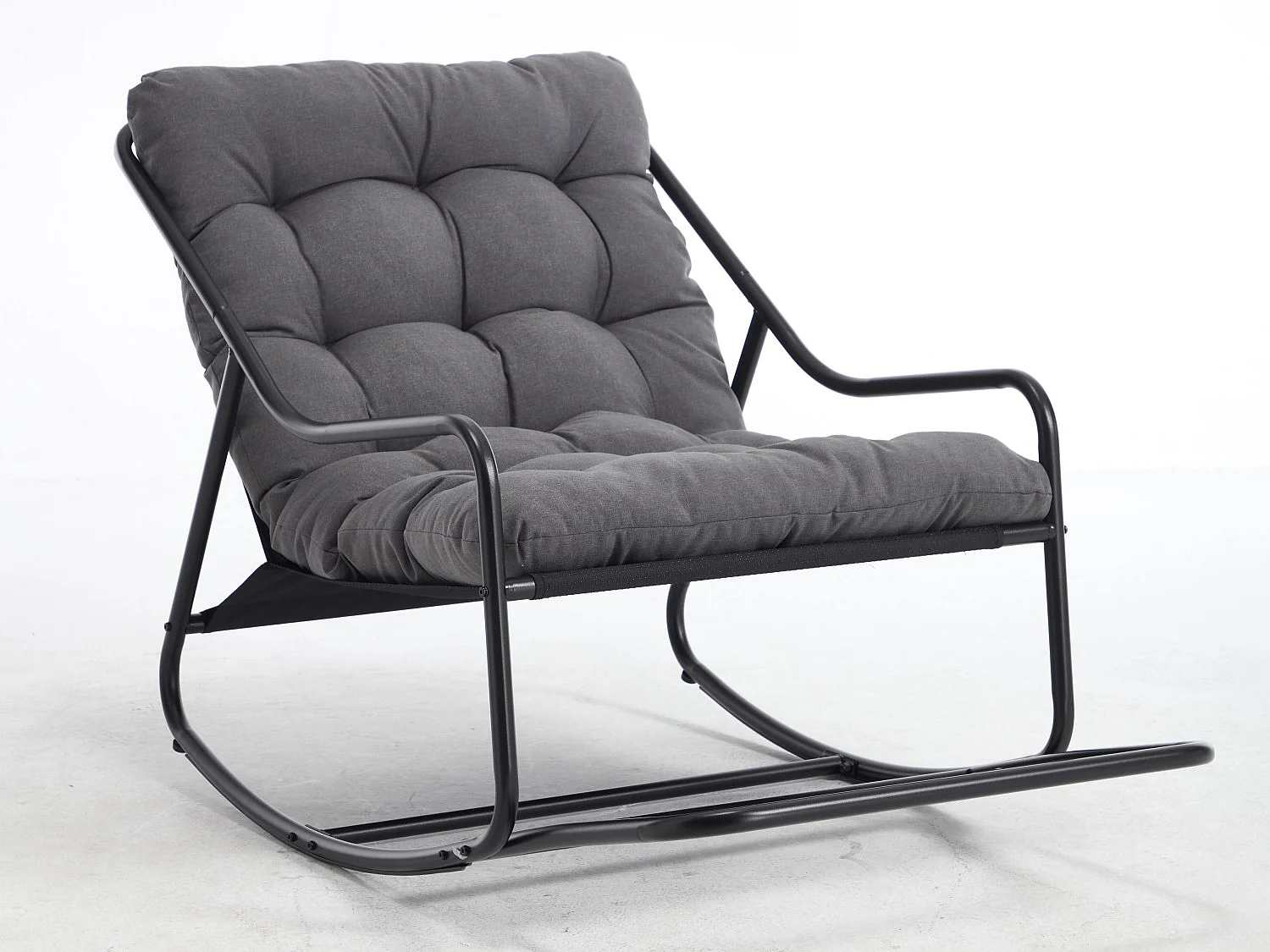 Rocking Chair Relax à Bascule avec Repose-Pieds, Coussin Velours Doux, Structure Acier Durable, Parfait pour Salon, Chambre ou Terrasse