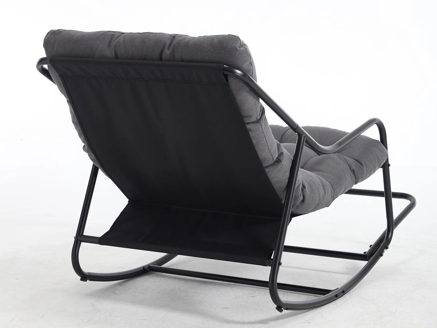 Rocking Chair Relax à Bascule avec Repose-Pieds, Coussin Velours Doux, Structure Acier Durable, Parfait pour Salon, Chambre ou Terrasse