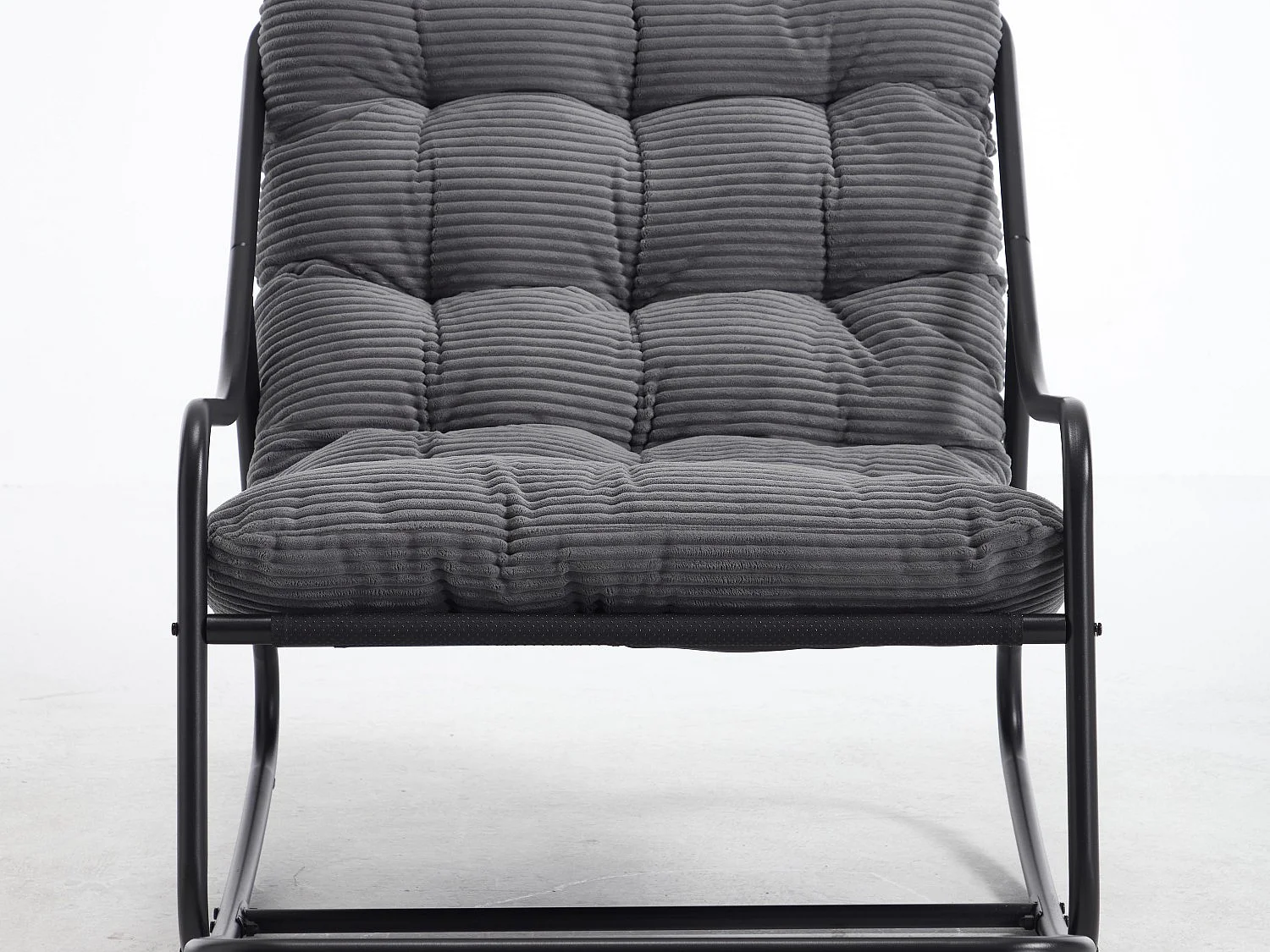 Rocking Chair Relax à Bascule avec Repose-Pieds, Coussin Velours Doux, Structure Acier Durable, Parfait pour Salon, Chambre ou Terrasse
