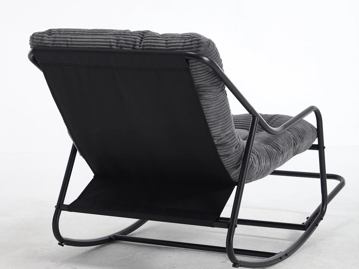 Rocking Chair Relax à Bascule avec Repose-Pieds, Coussin Velours Doux, Structure Acier Durable, Parfait pour Salon, Chambre ou Terrasse
