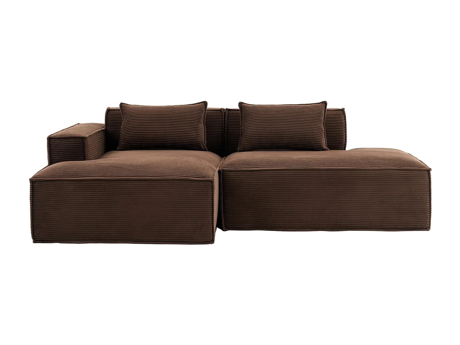 Canapé d'angle modulable 233 cm velours côtelé – Livré compressé, couchage occasionnel – Idéal petit espace