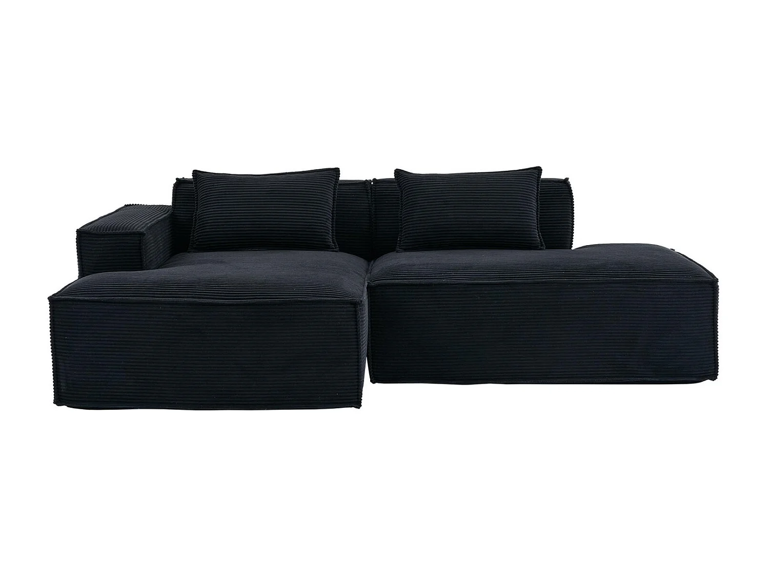 Canapé d'angle modulable 233 cm velours côtelé – Livré compressé, couchage occasionnel – Idéal petit espace