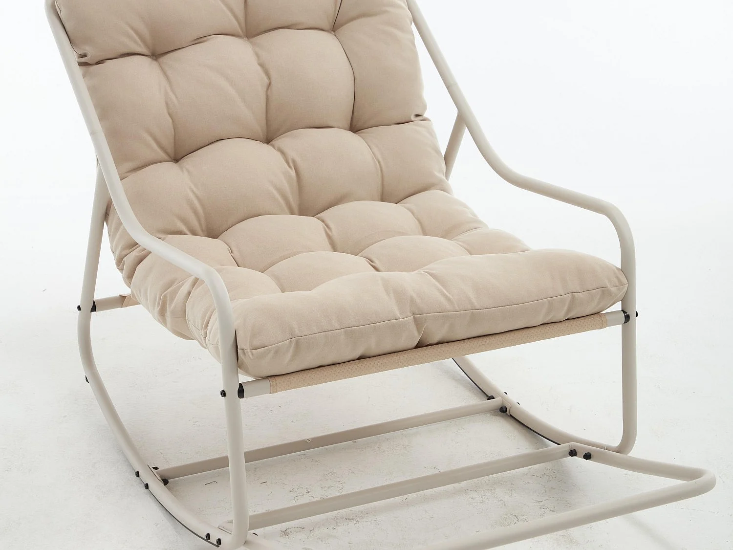 Rocking Chair Relax à Bascule avec Repose-Pieds, Coussin Velours Doux, Structure Acier Durable, Parfait pour Salon, Chambre ou Terrasse