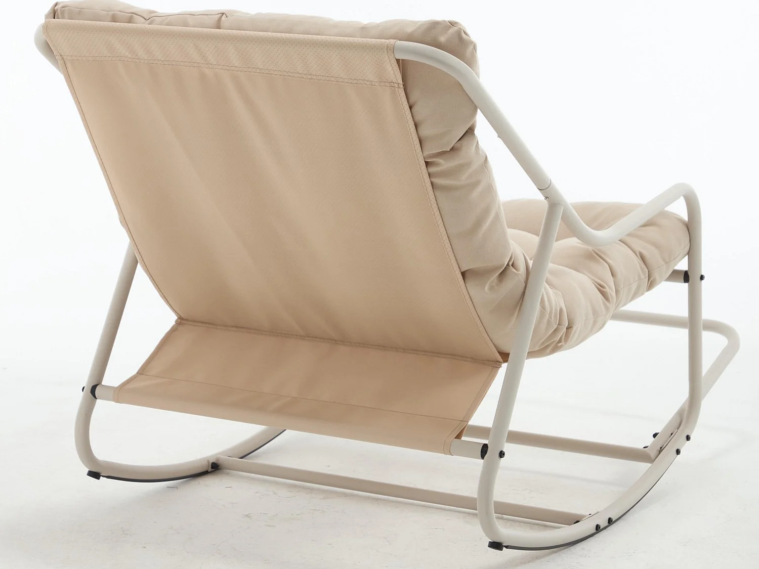 Rocking Chair Relax à Bascule avec Repose-Pieds, Coussin Velours Doux, Structure Acier Durable, Parfait pour Salon, Chambre ou Terrasse