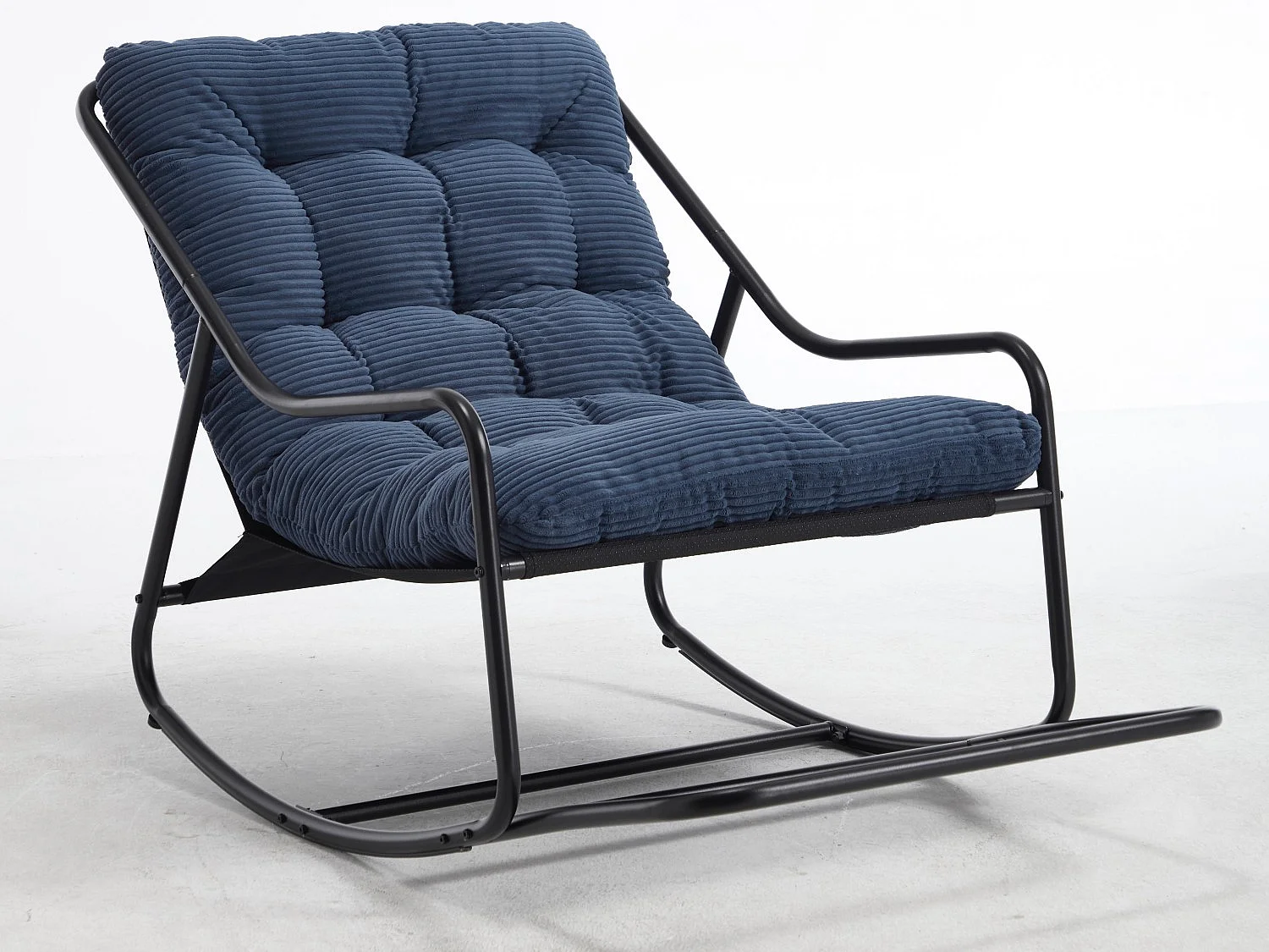 Rocking Chair Relax à Bascule avec Repose-Pieds, Coussin Velours Doux, Structure Acier Durable, Parfait pour Salon, Chambre ou Terrasse