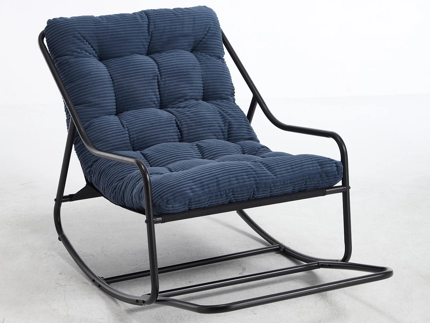 Rocking Chair Relax à Bascule avec Repose-Pieds, Coussin Velours Doux, Structure Acier Durable, Parfait pour Salon, Chambre ou Terrasse