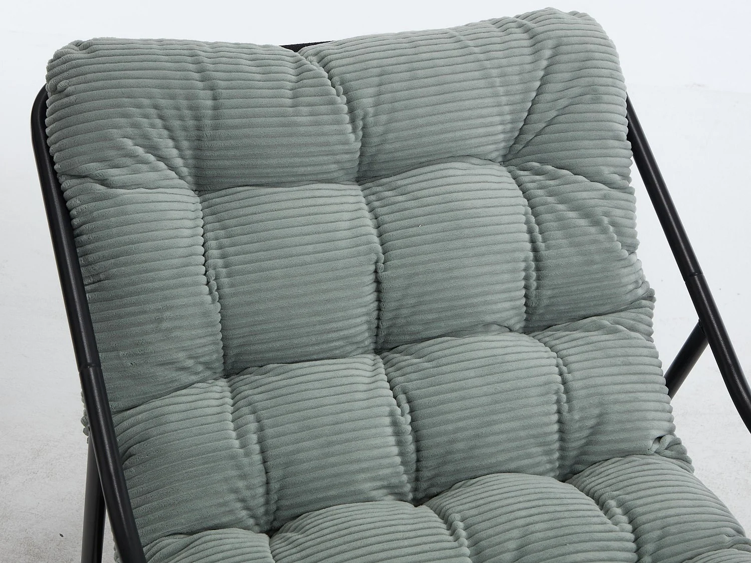 Rocking Chair Relax à Bascule avec Repose-Pieds, Coussin Velours Doux, Structure Acier Durable, Parfait pour Salon, Chambre ou Terrasse