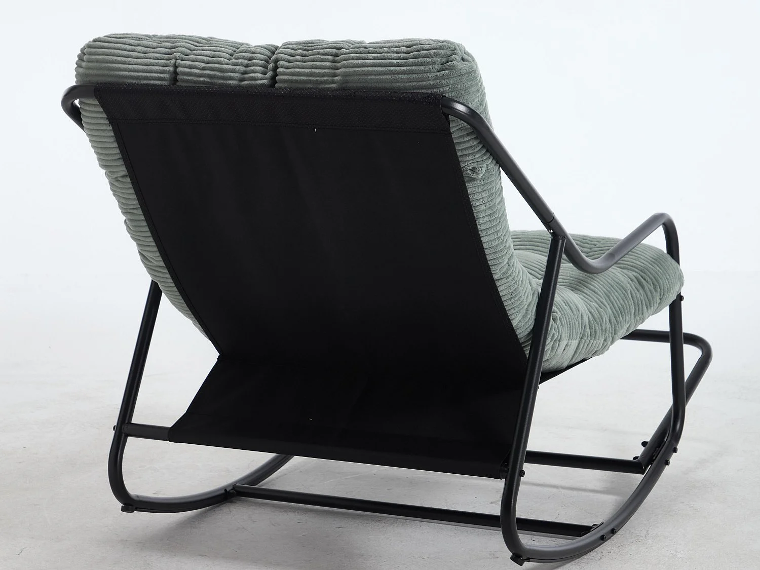 Rocking Chair Relax à Bascule avec Repose-Pieds, Coussin Velours Doux, Structure Acier Durable, Parfait pour Salon, Chambre ou Terrasse