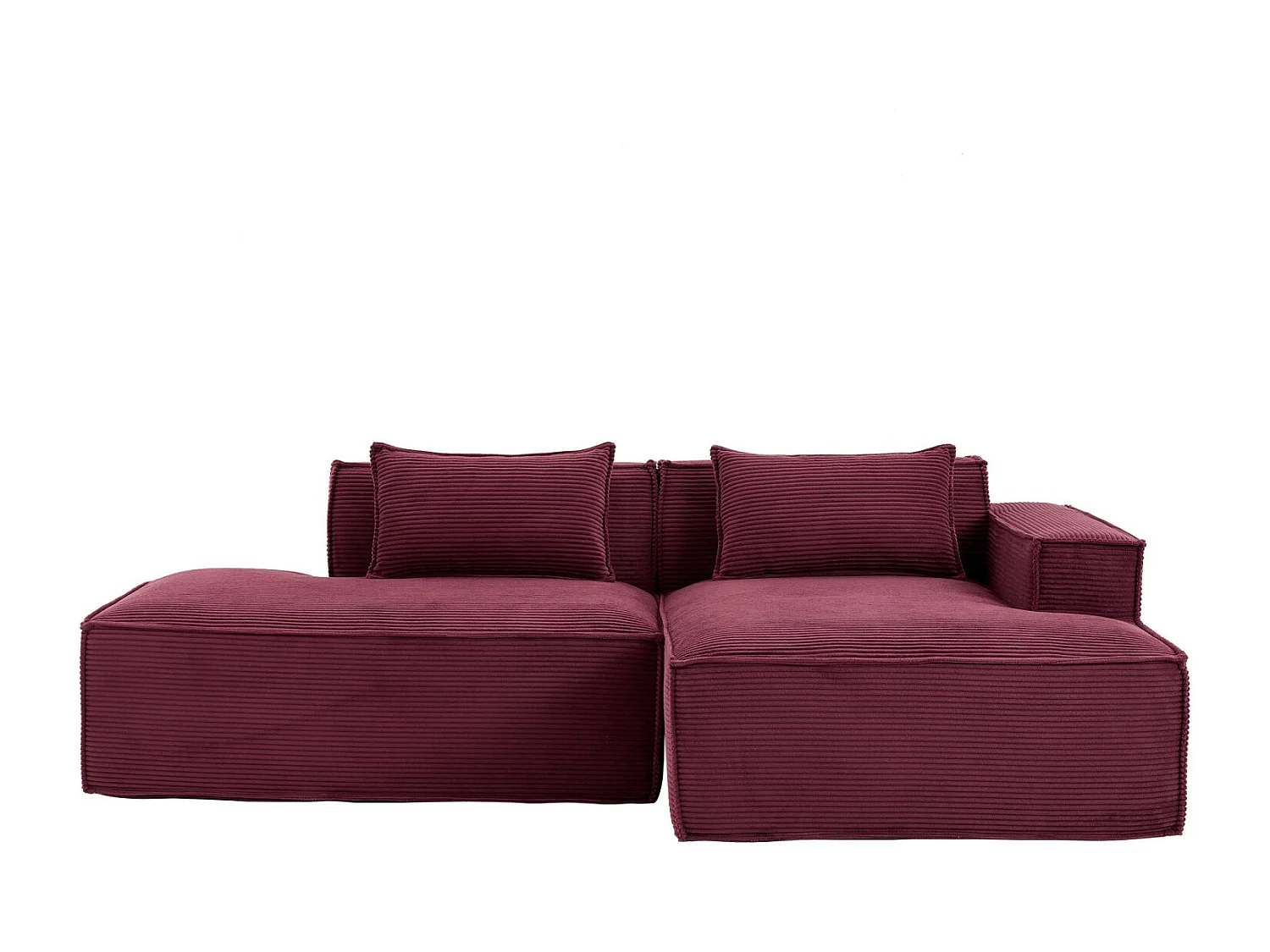 Canapé d'angle modulable 233 cm velours côtelé – Livré compressé, couchage occasionnel – Idéal petit espace