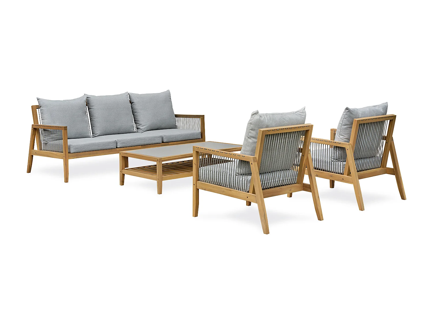 Salon bas de jardin 5 places - Acacia - FUNA