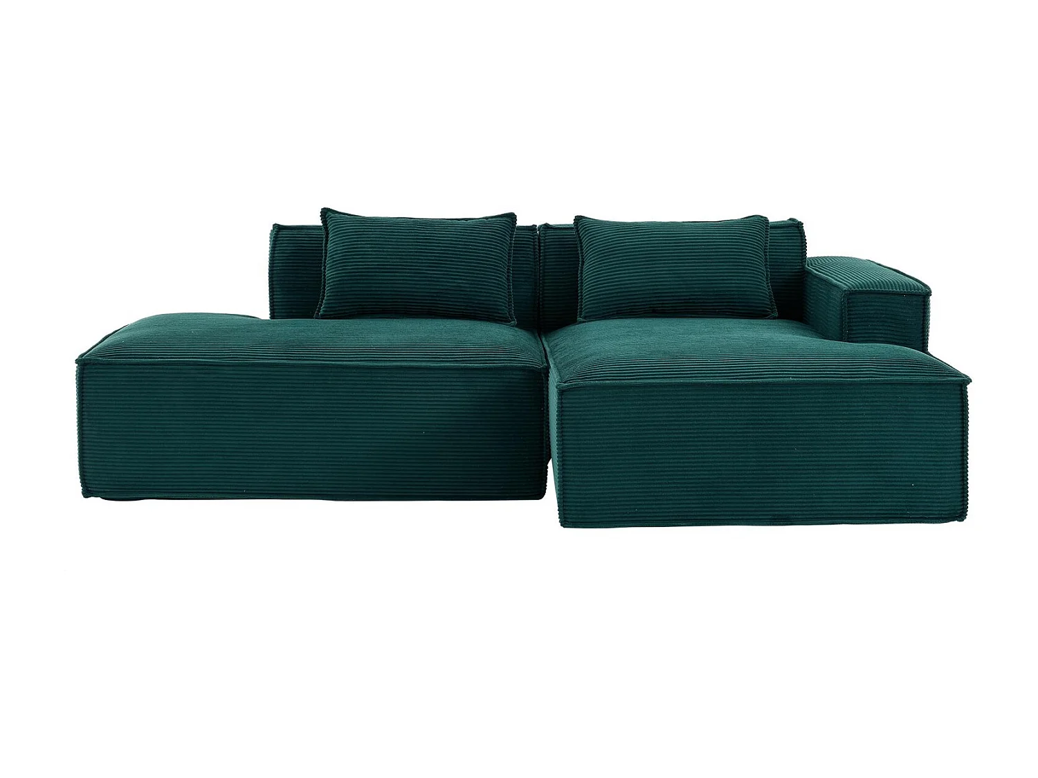 Canapé d'angle modulable 233 cm velours côtelé – Livré compressé, couchage occasionnel – Idéal petit espace