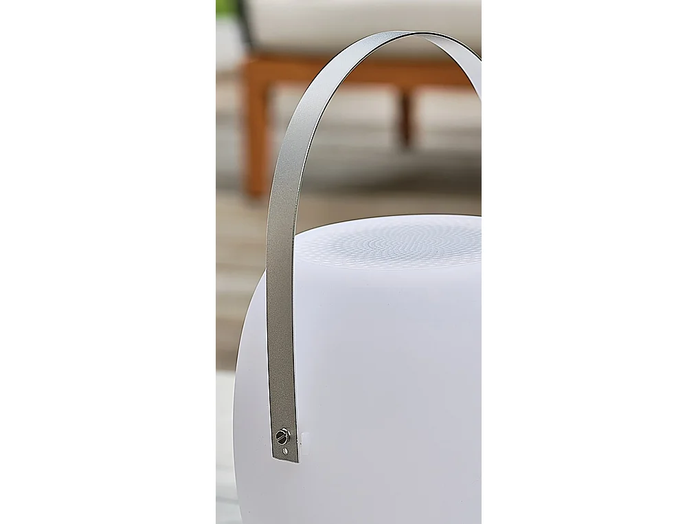 Lampe-enceinte Bluetooth sans fil avec poignée en métal - AUREA