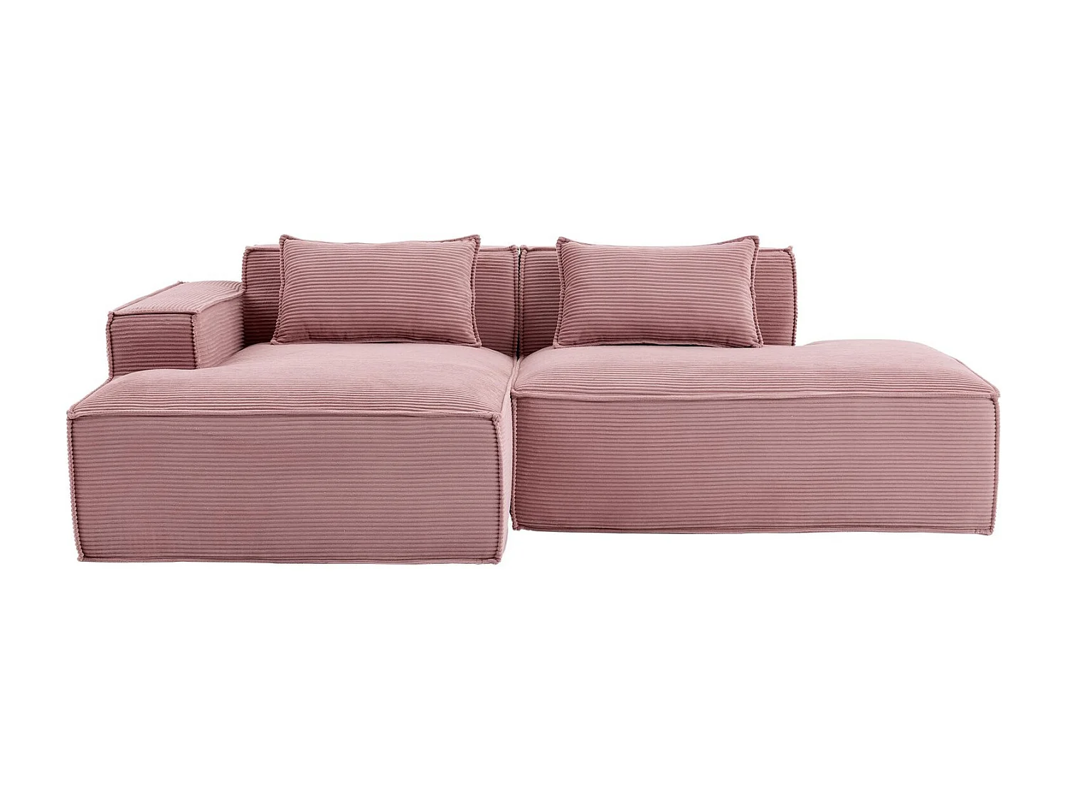 Canapé d'angle modulable 233 cm velours côtelé – Livré compressé, couchage occasionnel – Idéal petit espace