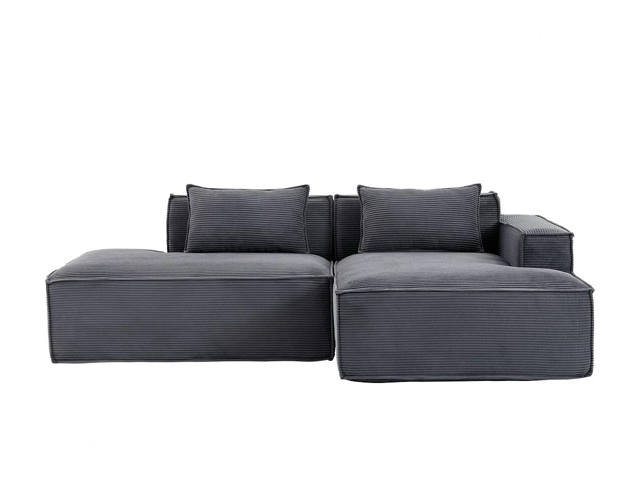 Canapé d'angle modulable 233 cm velours côtelé – Livré compressé, couchage occasionnel – Idéal petit espace