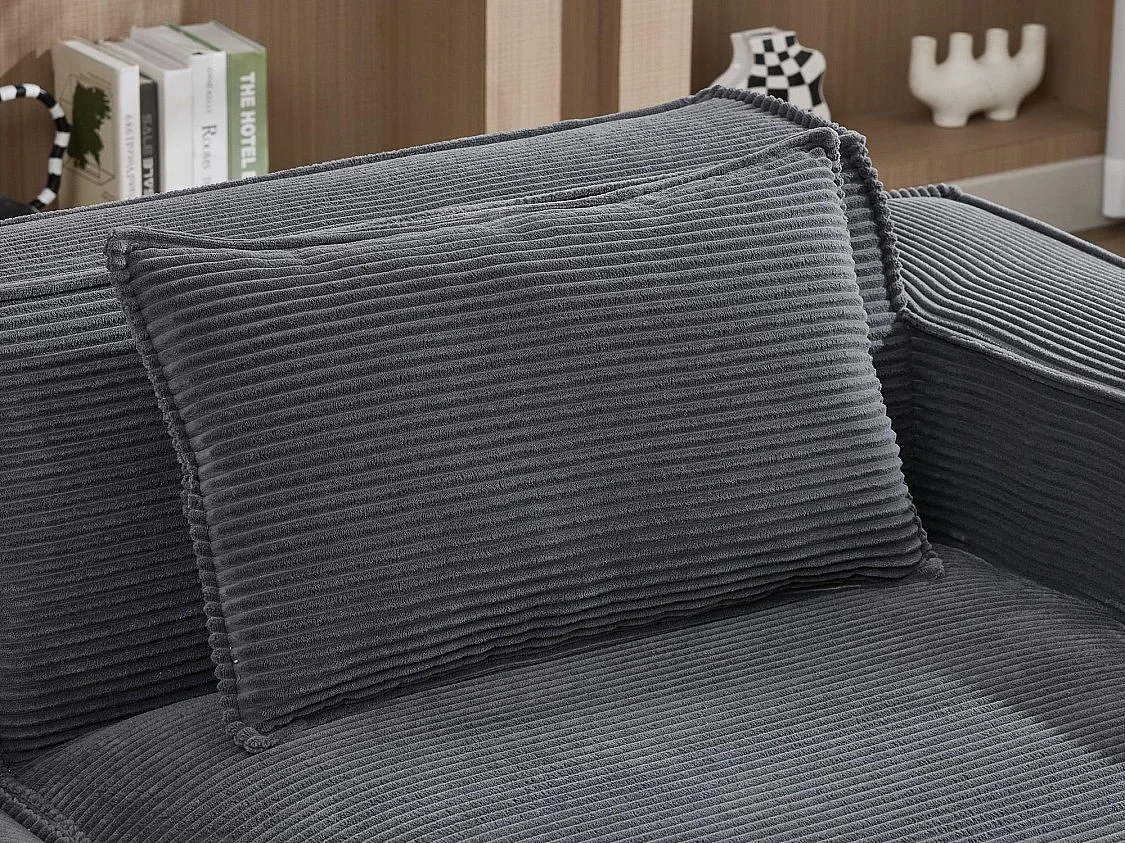 Canapé d'angle modulable 233 cm velours côtelé – Livré compressé, couchage occasionnel – Idéal petit espace