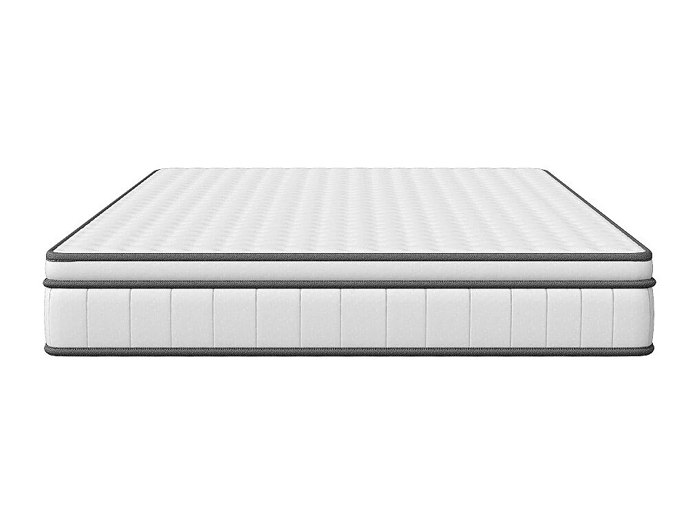 140 x 190 x 25 cm Matras de ressort - Matras hybride de couverture en tissu tricoté respirant d'épaisseur de 25 cm