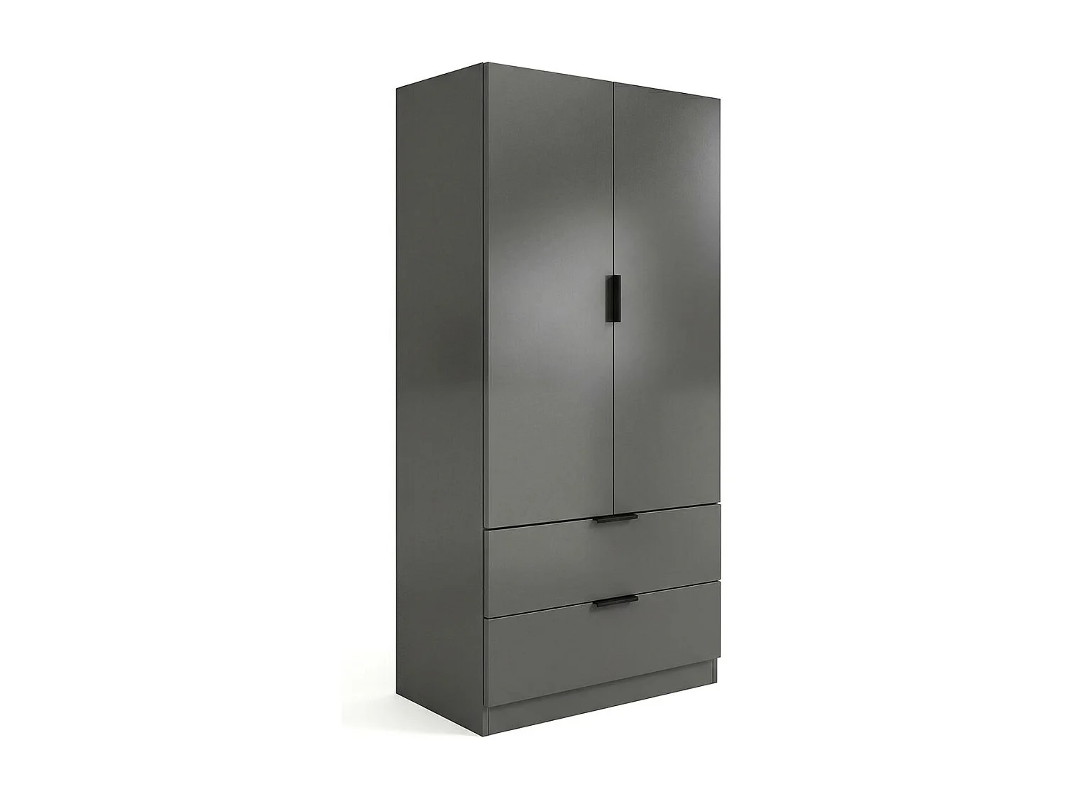Roupeiro Lark 2 portas 2 gavetas Gris Grafito