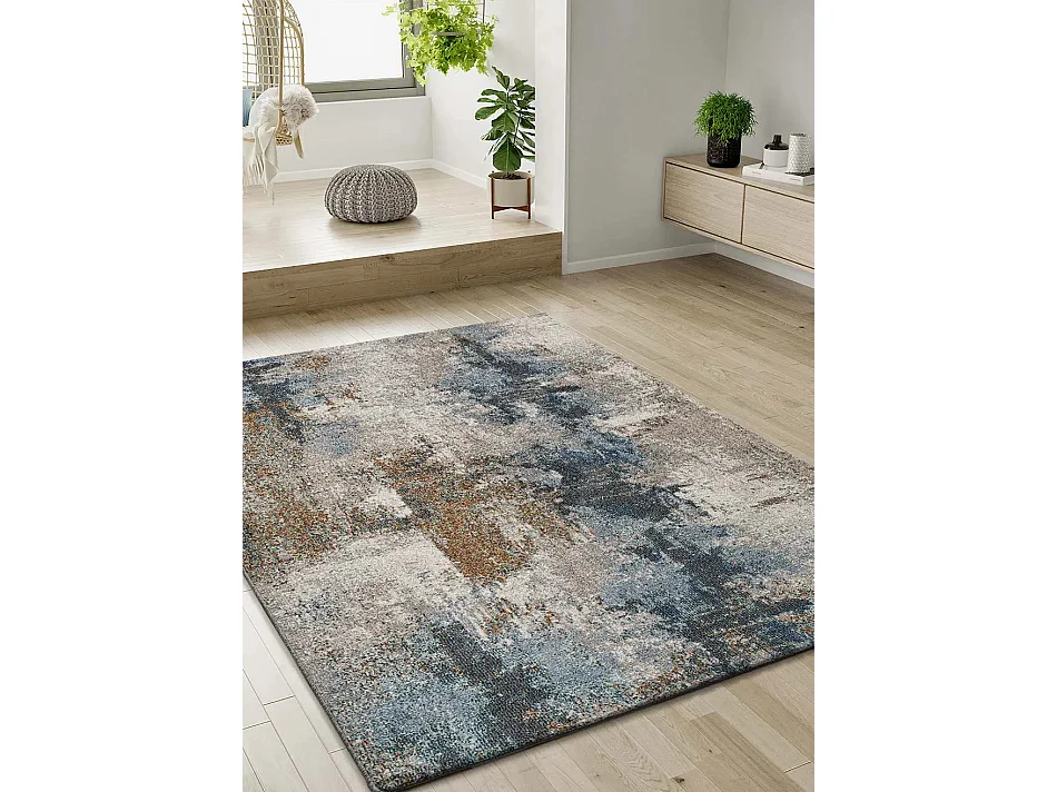 Tapis extérieur - abstrait - bleu / marron - 160 x 230 cm - SALSA
