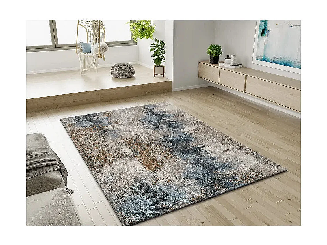 Tapis extérieur - abstrait - bleu / marron - 160 x 230 cm - SALSA