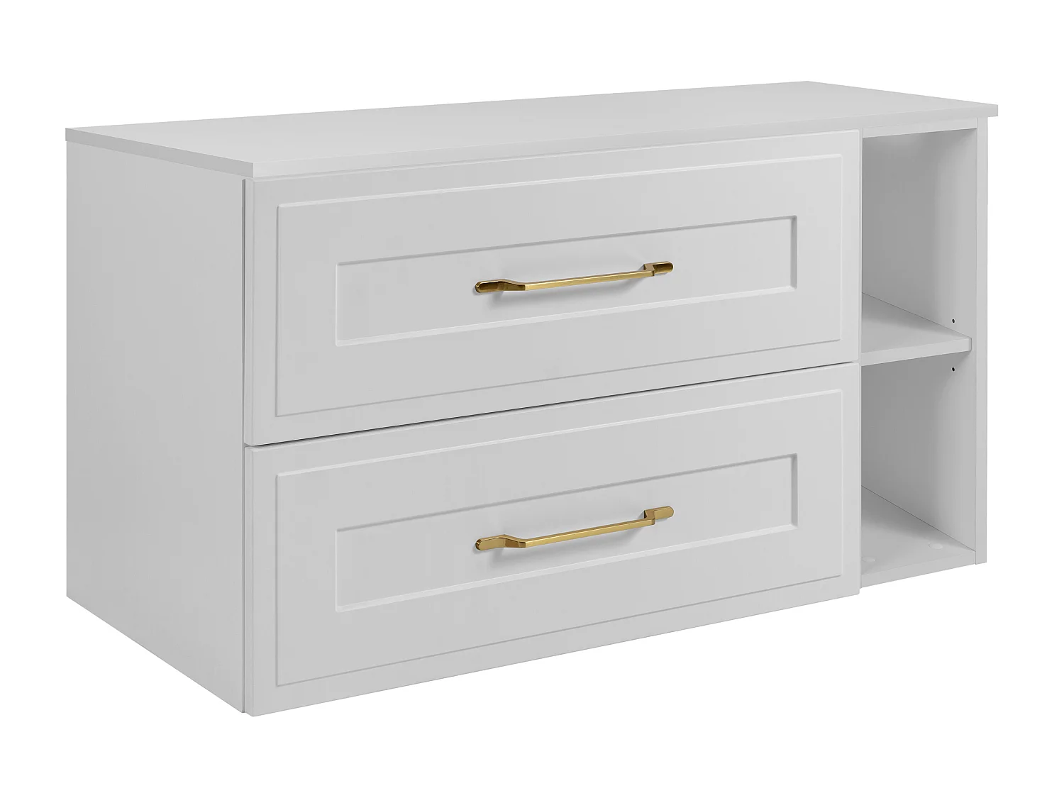 Ensemble de meubles de salle de bain sous vasque, blanc, 100 (80 + 20) x 46 x 58 cm , 3 couleurs de poignées au choix