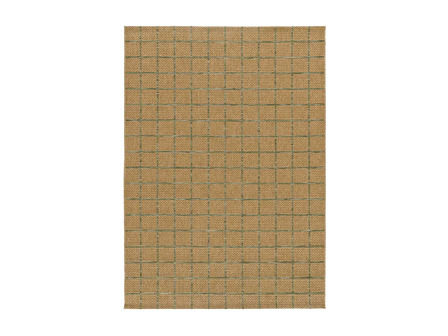 Tapis extérieur - géométrique effet jute - marron / vert - 160 x 230 cm - PERGOLA