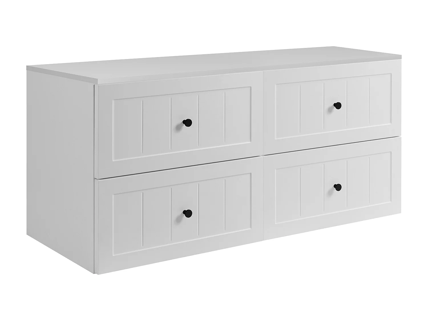 Ensemble de meubles de salle de bain sous vasque, blanc, 120 (2 x 60) x 46 x 58 cm , 3 couleurs de poignées incluses