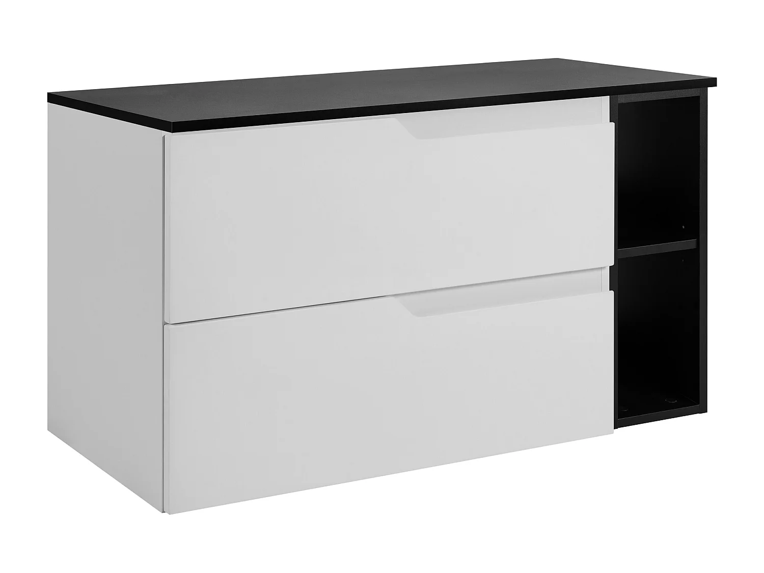 Ensemble de meubles de salle de bain sous vasque, blanc / noir, 100 (80 + 20) x 46 x 58 cm