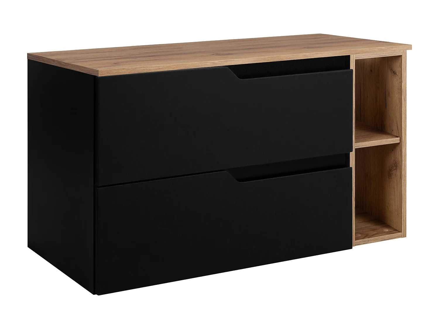 Ensemble de meubles de salle de bain sous vasque, noir / chêne Craft, 100 (80 + 20) x 46 x 58 cm