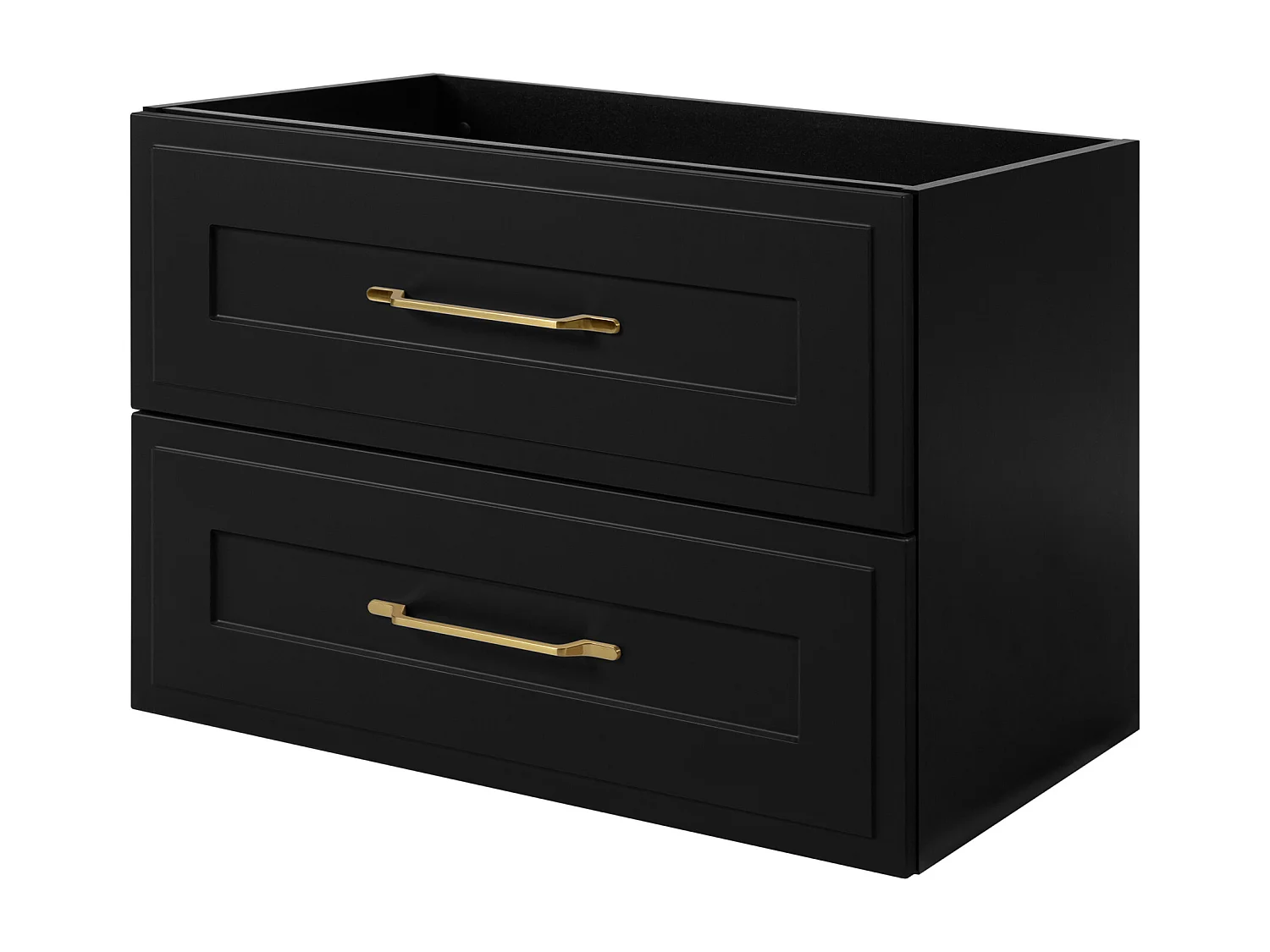 Set di mobili da bagno sotto lavabo, nero, 80 (60 + 20) x 46 x 58 cm , 3 colori di maniglie a scelta