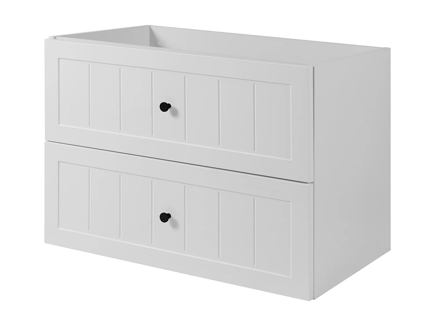 Ensemble de meubles de salle de bain sous vasque, blanc / noir, 100 (80 + 20) x 46 x 58 cm , 3 couleurs de poignées incluses