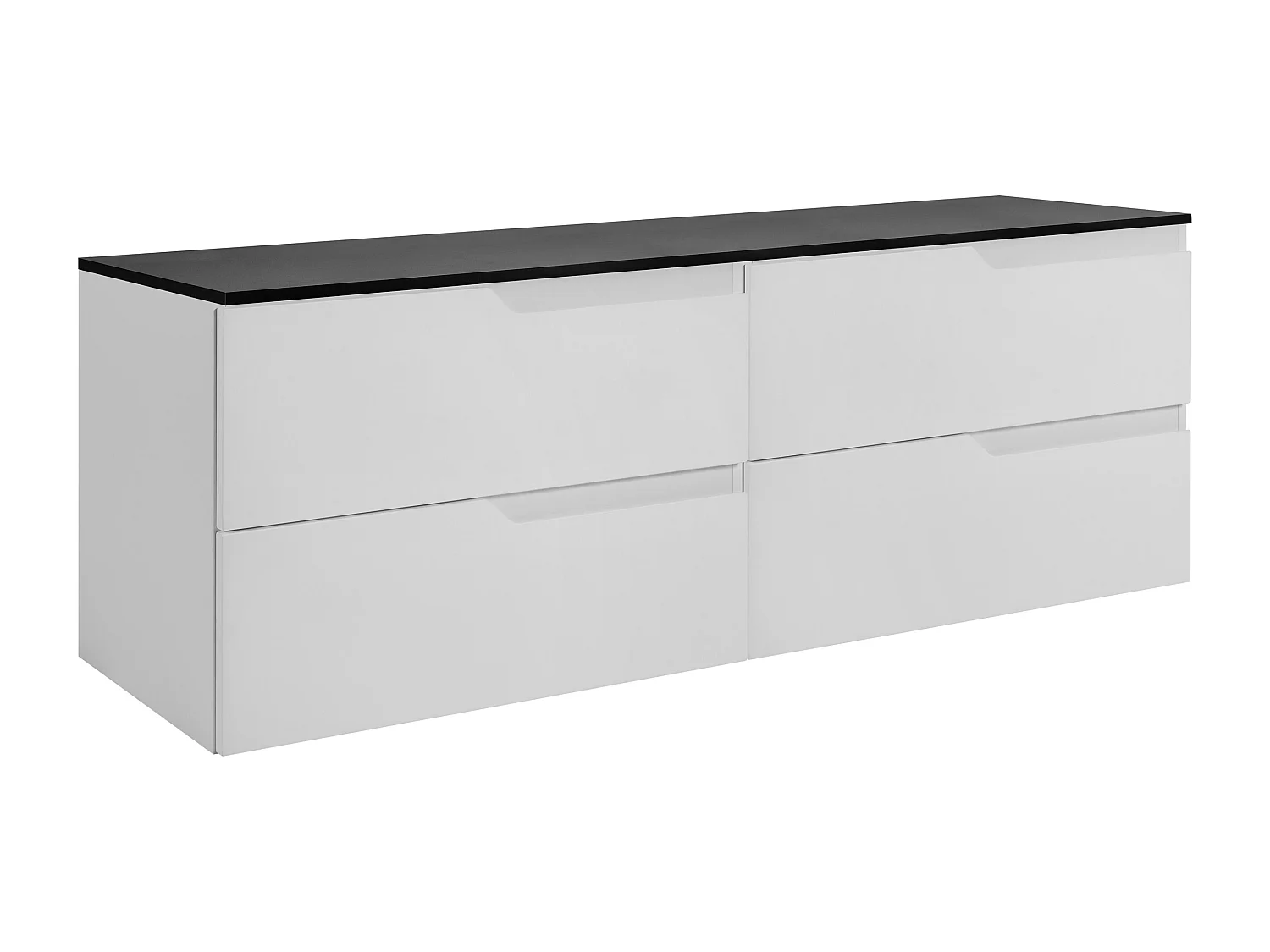 Ensemble de meubles de salle de bain sous vasque, blanc / noir, 160 (2 x 80) x 46 x 58 cm