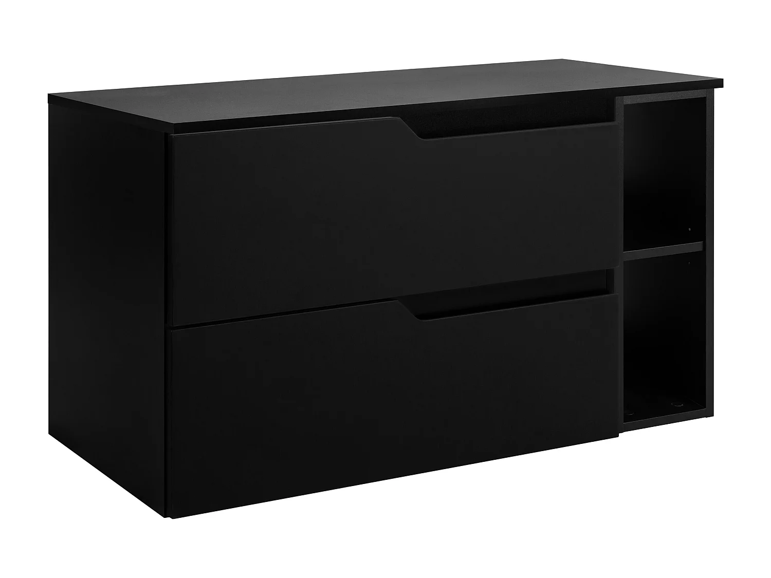 Ensemble de meubles de salle de bain sous vasque, noir, 80 (60 + 20) x 46 x 58 cm