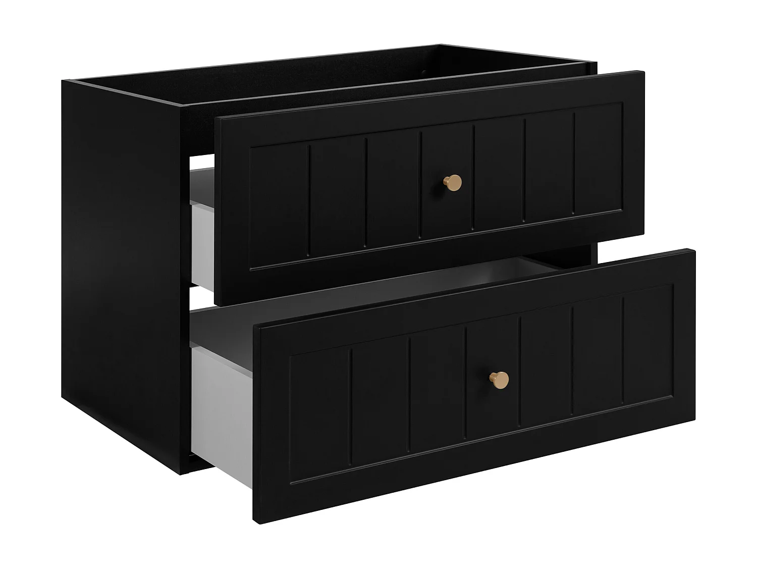 Bathroom vanity unit set, black/craft oak, 100 (80 + 20) x 46 x 58 cm, 3 handle colors included