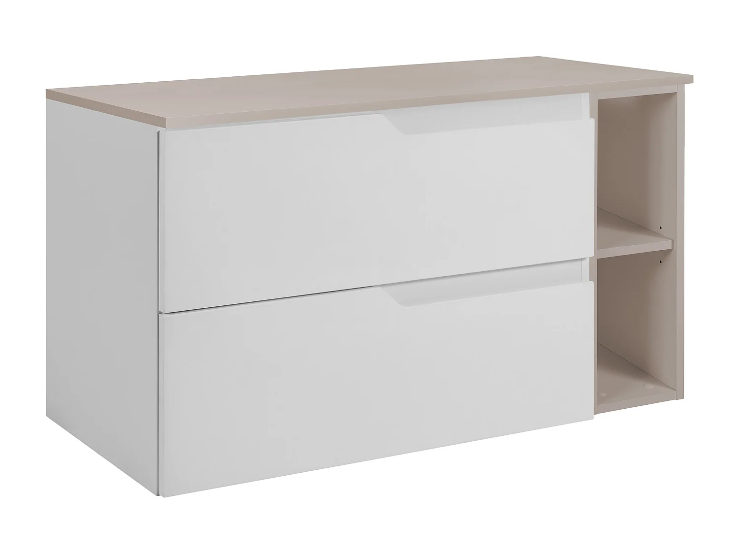 Ensemble de meubles de salle de bain sous vasque, blanc / cachemire, 100 (80 + 20) x 46 x 58 cm