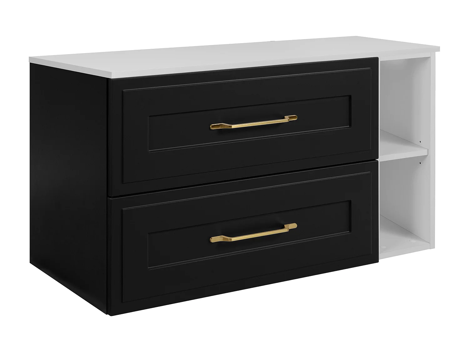 Bathroom vanity unit set, black/white, 80 (60 + 20) x 46 x 58 cm, 3 handle colors to choose from