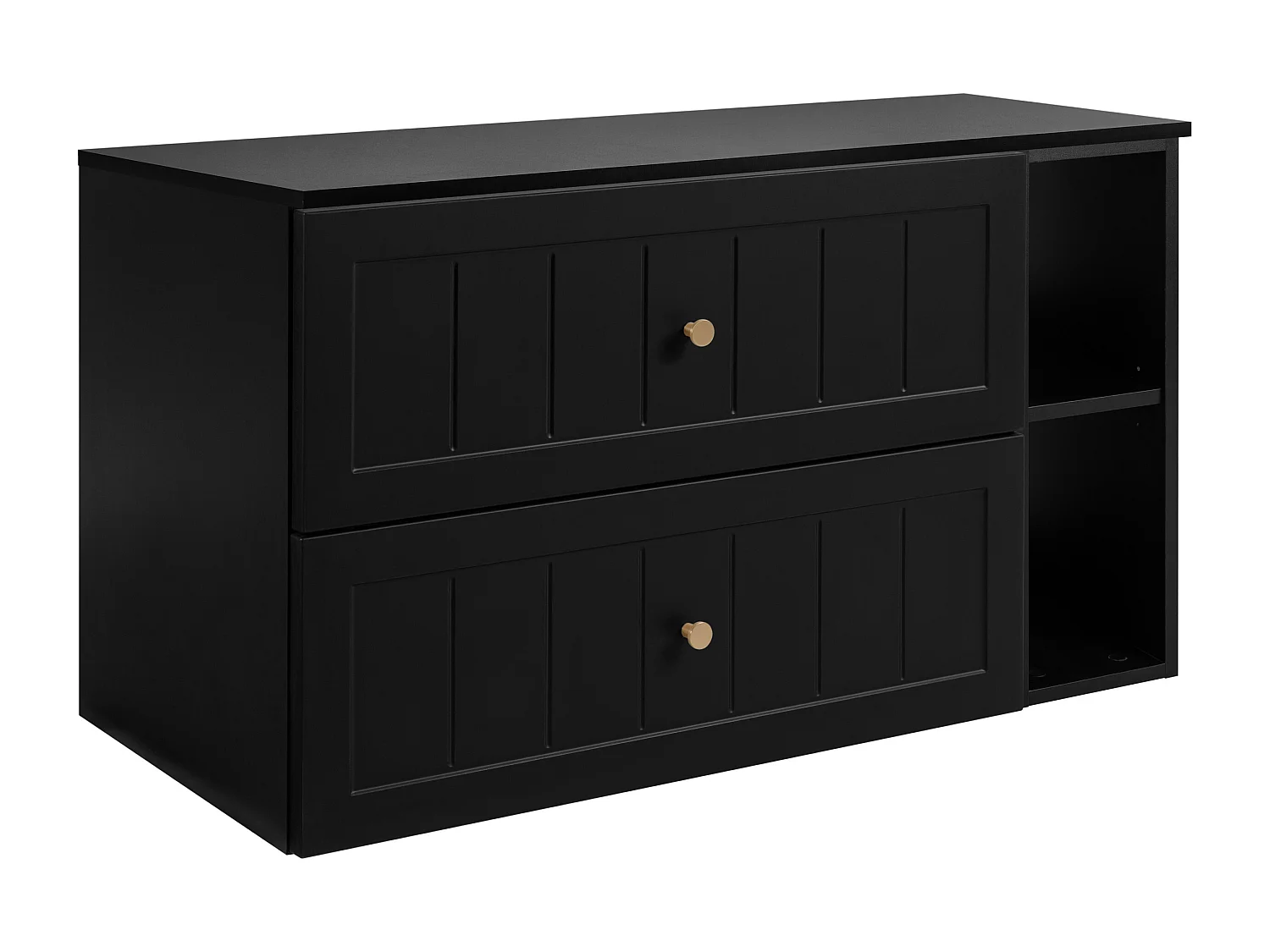 Ensemble de meubles de salle de bain sous vasque, noir, 100 (80 + 20) x 46 x 58 cm , 3 couleurs de poignées incluses