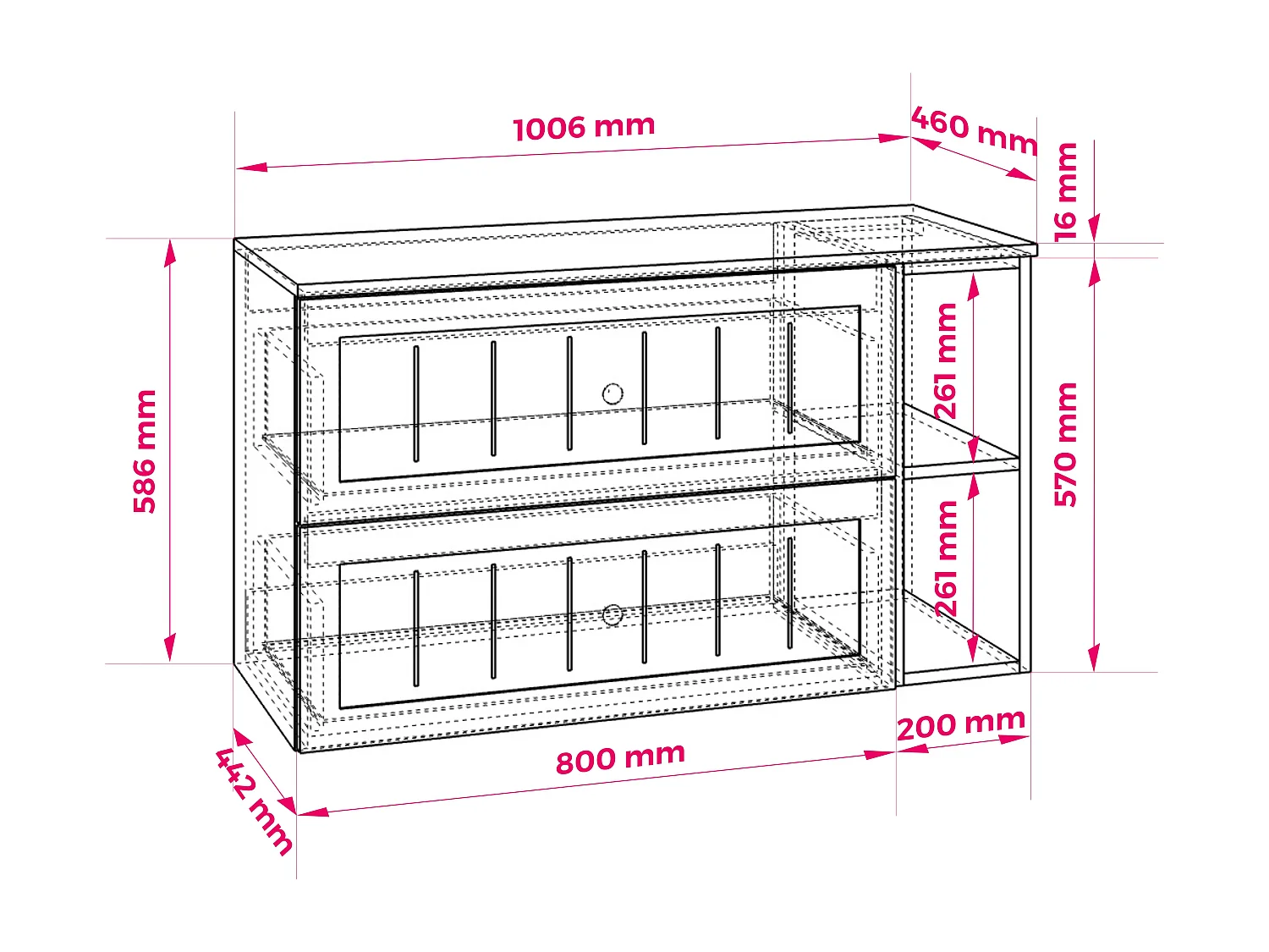Set di mobili da bagno sotto lavabo, cashmere, 100 (80 + 20) x 46 x 58 cm , 3 colori di maniglie inclusi