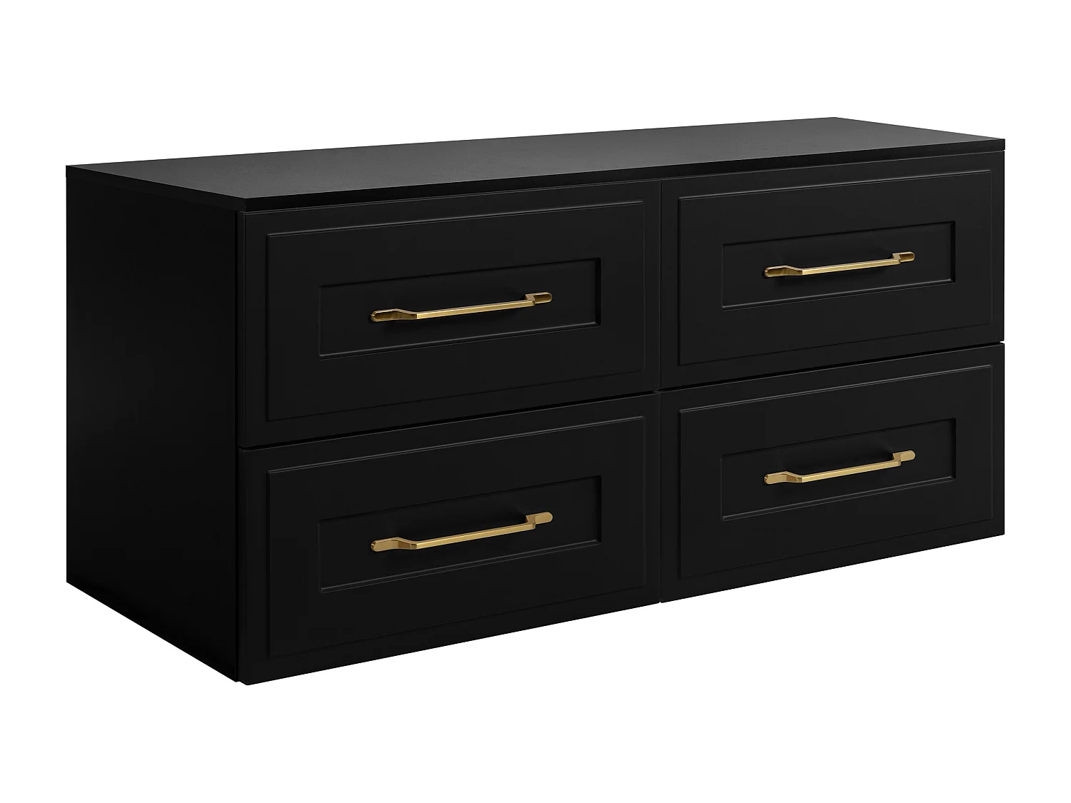 Set di mobili da bagno sotto lavabo, nero, 120 (2 x 60) x 46 x 58 cm , 3 colori di maniglie a scelta