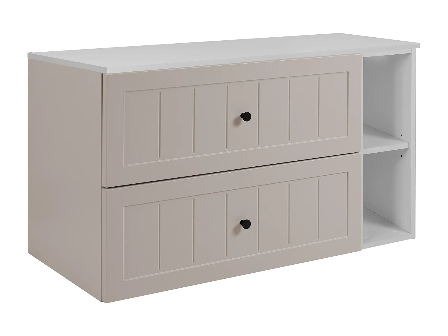 Ensemble de meubles de salle de bain sous vasque, cachemire / blanc, 100 (80 + 20) x 46 x 58 cm , 3 couleurs de poignées incluses