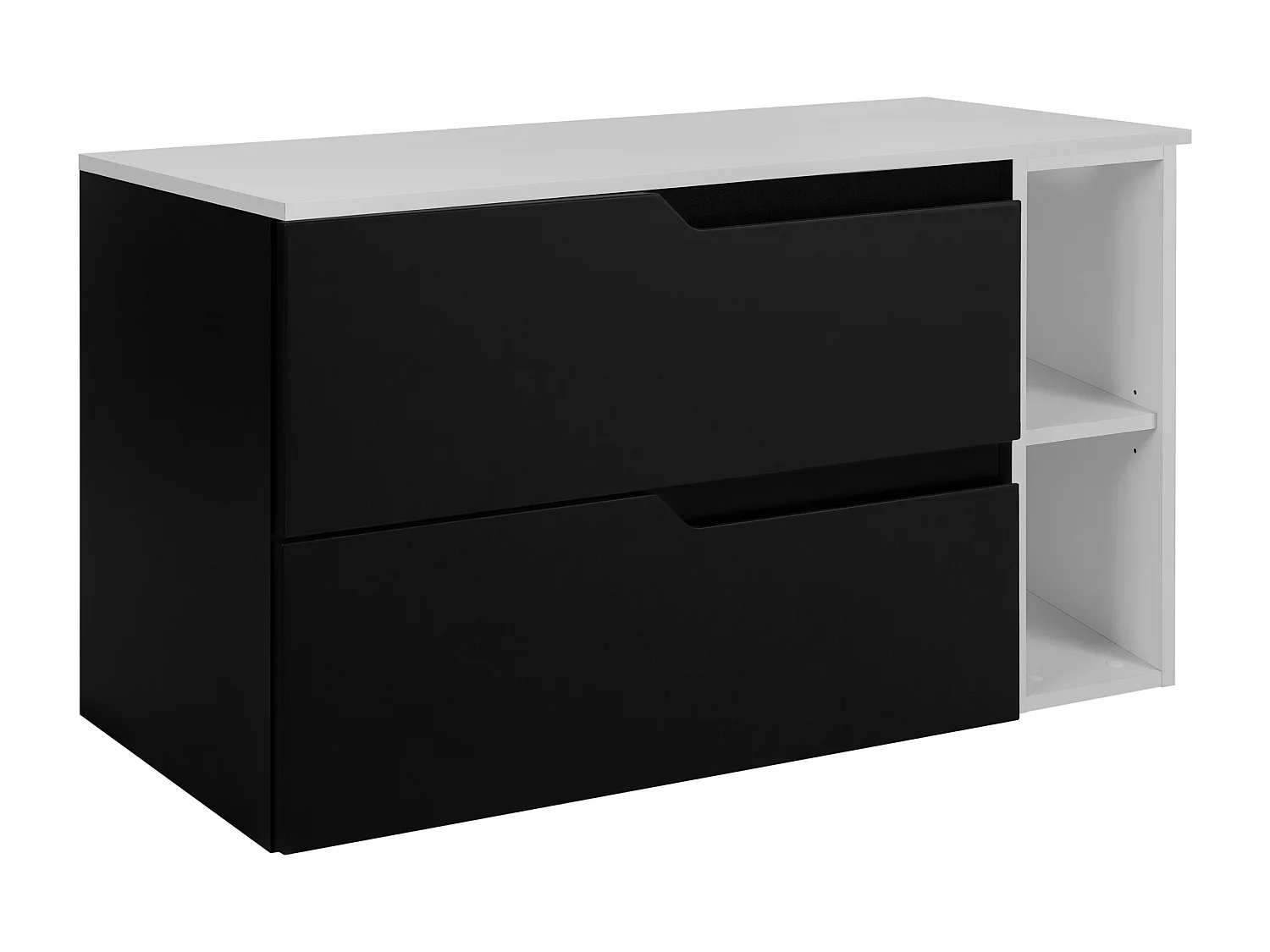 Ensemble de meubles de salle de bain sous vasque, noir / blanc, 80 (60 + 20) x 46 x 58 cm
