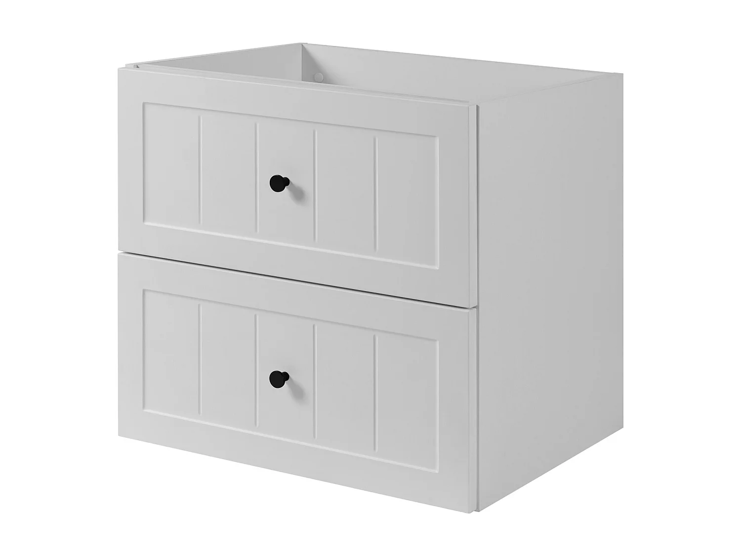 Ensemble de meubles de salle de bain sous vasque, blanc / noir, 120 (2 x 60) x 46 x 58 cm , 3 couleurs de poignées incluses